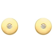 ANYGOLDS Anygods 14K Real solid Gold Diamond CZ Stud Baby Earrings with Screw-back for Cartilage Daith Helix Tragus Conch Rook Snug Ear Post Stud Piercing - MJE51819-CZY CZ Yellow Gold