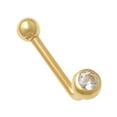 thumbnail image 1 of Anygolds 14K REAL Solid Gold 3.5mm Round CZ Ball L Shaped Christina Vaginal Venus Genital 14 Gauge - MBJ4492-CZY Yellow Gold, 1 of 4