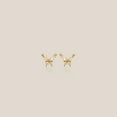 thumbnail image 1 of Anygolds 14K REAL Solid Gold Butterfly CZ Stud Screw-back Stud Earrings, 1 of 8