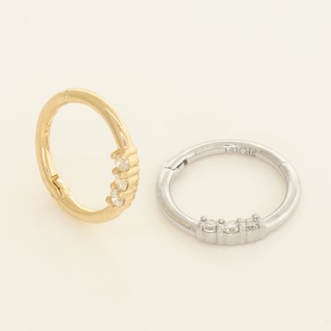 14K Solid Gold Spike Hoop Clicker Ring – Cartilage, Daith, Helix, Nose Piercing (16G)