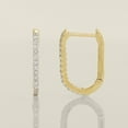 thumbnail image 1 of Anygolds 14K Real Solid Gold Diamond Oval Huggie Hoop Earrings, 1 of 8