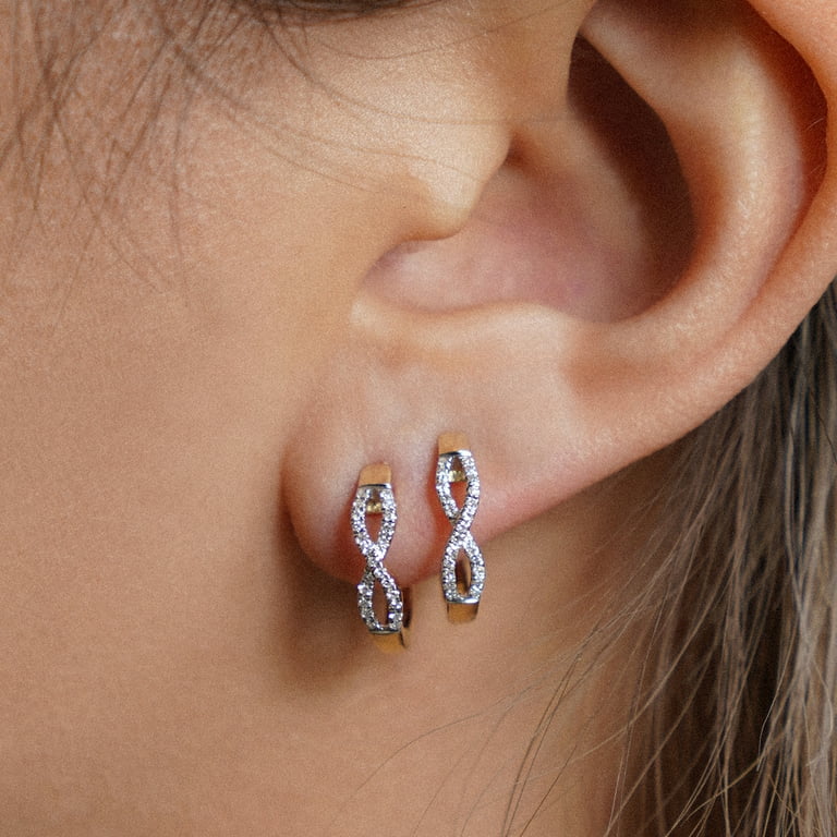 Infinity diamond store hoop earrings
