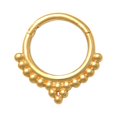 thumbnail image 1 of Anygolds 14K Real Solid Gold Beaded Hoop Earring, Cartilage Daith Helix Tragus Conch Septum Nose Body Hoop Ear Clicker Ring Piercing Jewelry 18 Gauge - MBJ3698Y Yellow Gold, 1 of 4