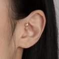 thumbnail interactive-video image 1 of Opal CZ Flower Rose Gold Helix Tragus Rook Daith Hoop Nose Ring – 20g 8mm, Simulated Opal 1 of 2