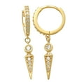 thumbnail image 1 of Anygolds 14K Real Solid Gold CZ Spike Drop Huggie Earring - Cartilage, Helix, Tragus, 1 of 6