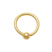 Anygolds 14K Real Solid Gold Captive Plain Ball Twisted Continuous Ring Body Hoop Labret Ring Nose Septum Cartilage Earring Body Hoop Piercing Jewelry 16 Gauge - MBJ1932Y Yellow Gold