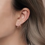 Anygolds 14K Real Solid Gold Chain Hoop Earrings, Chain Hoops, Gold Hoop Earrings, Hoops, Gold Hoops, 14K Solid Gold Hoops, Rope Hoops, Huggies - MOT46775W-1PCS White Gold