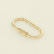 ANYGOLDS 14K REAL Solid Gold Oval Paperclip Shaped Charm Enhancer Connector, Durable Chunky Chain Carabiner Lock Clasp Charm Thick Link Jewelry