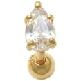 thumbnail image 1 of Anygolds 14K Real Solid Gold Cubic Zirconia Teardrop Post Stud Piercing Earring Body 18Gauge - MBJ4849-CZY Yellow Gold, 1 of 3