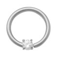 thumbnail image 1 of Anygolds 14K Real Solid Gold Diamond CZ Hoop Ring-Nose Lip Eyebrow Cartilage Daith Helix Tragu Conch Rook Snug Body Hoop Ear Piercing Jewelry 18 Gauge - MBJ3283-CZW White Gold, 1 of 2