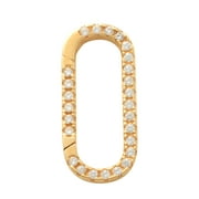 ANYGOLDS 14K Real Solid Gold Gemstone Charm Connector Paperclip Carabiner Necklace