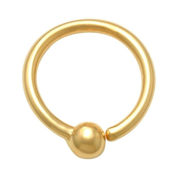 Anygolds 14K Real Solid Gold Hoop Earring, Cartilage Daith Helix Tragu Conch Rook Snug Body Captive Hoop Ear Continuous Ring Piercing Jewelry 18 Gauge - MBJ3245Y Yellow Gold