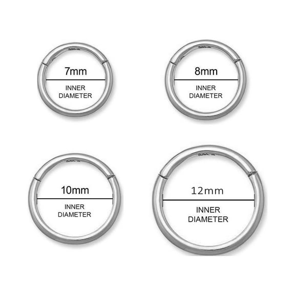 Anygolds 14K Real Solid Gold Adults' Plain Clicker Hoop, 16G 18G