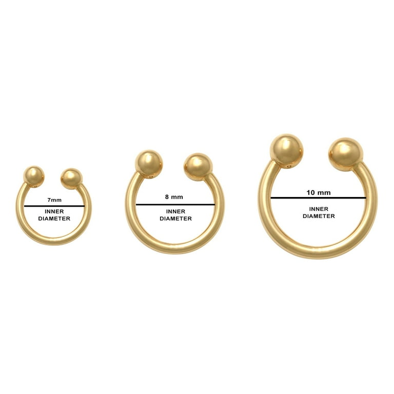14KT Solid Yellow Gold Ear Cartilage Tragus Horseshoe Ring Hoop 14KT Solid Yellow Gold Ear Cartilage Tragus Horseshoe Ring Hoop