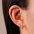 thumbnail image 1 of Anygolds 14K Real Solid Gold Lotus Flower Curved Barbell - Rook, Eyebrow, 16G, 1 of 7