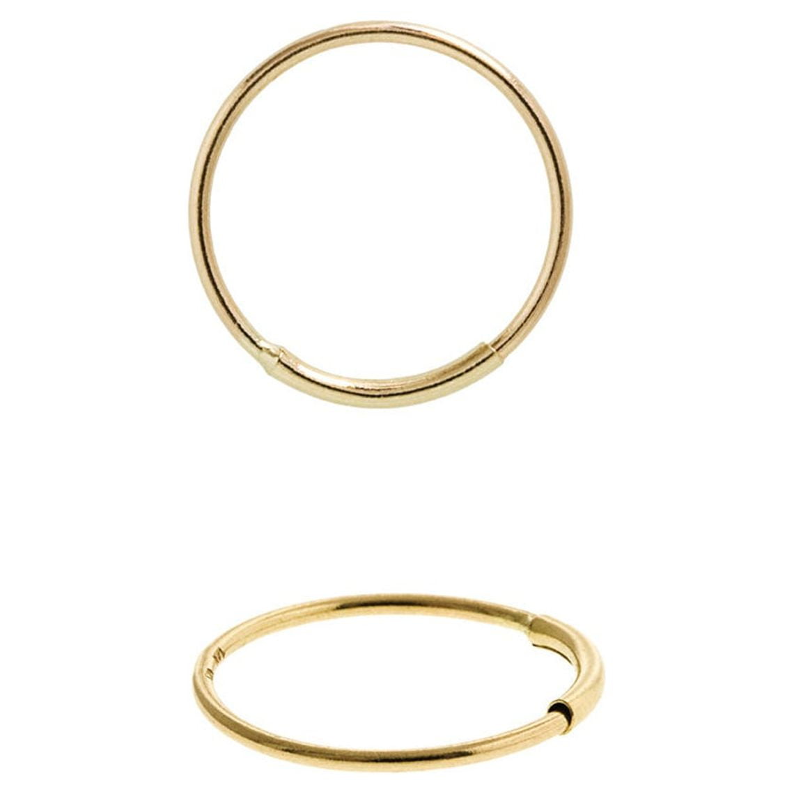 Anygolds 14K Real Solid Gold Nose Hoop Ring Lip Eyebrow