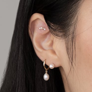 14K Solid Gold Opal Clicker Hoop - 16g - For Ear, Nose, Daith, Helix, Septum
