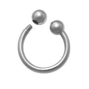 Anygolds 14K Real Solid Gold Plain Ball Horseshoe Earring, Cartilage Daith Helix Tragu Conch Rook Snug Septum Body Hoop Ring Piercing Jewelry 16 Gauge - MBJ1771W White Gold 8 mm