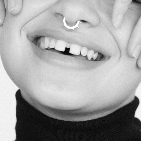 Anygolds 14K Real Solid Gold Spike Hoop Earring, Real Gold Cartilage Daith Helix Tragu Conch Rook Snug Septum Body Hoop Ring Piercing Jewelry 16 Gauge - MBJ3993Y Yellow Gold