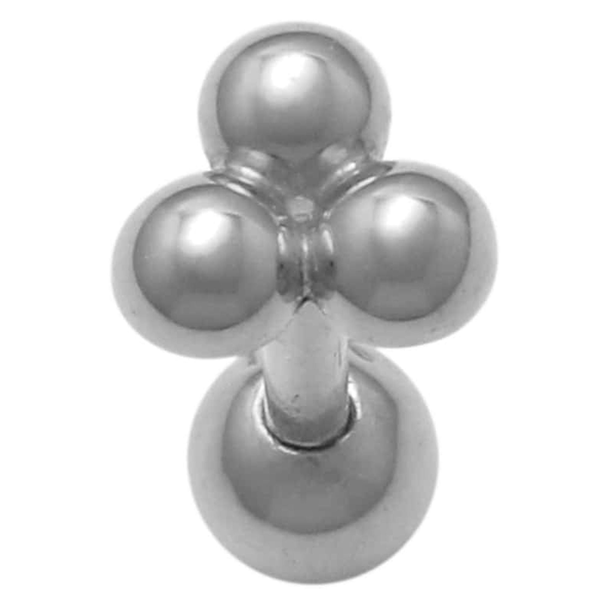 Anygolds 14K Real Solid Gold Tri Round Ear Piercings Body Jewelry