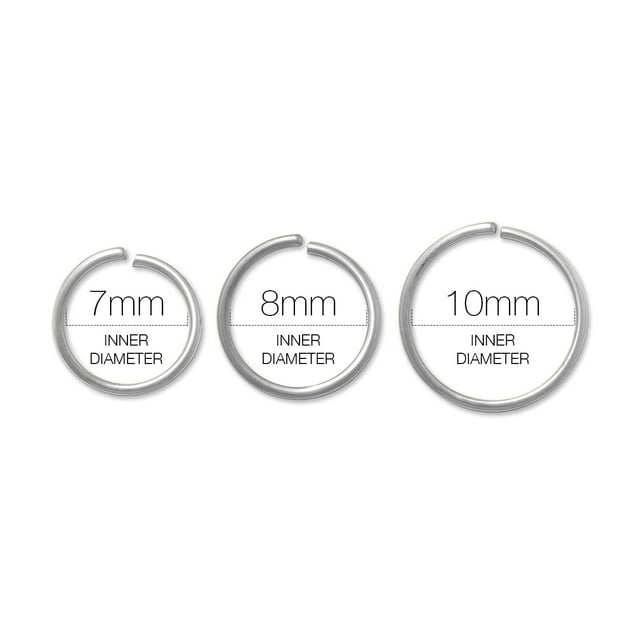 Anygolds 14K Real Solid Gold Twisted Hoop Nose Lip Eyebrow Ear Piercing