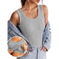 thumbnail image 1 of Anygrew Women Built-in Bra Tank Tops Sleeveless Casual Shirts Racerback Ribbed Fitted Tank Tops Casual Basic Slim Fit Ribbed Top, 1 of 7