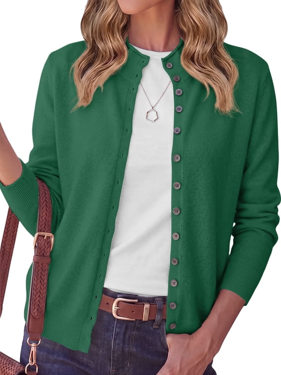 Cardigan Sweaters for Women Lightweight Knit Cardigan Button Up Long Sleeve Sweaters for Women