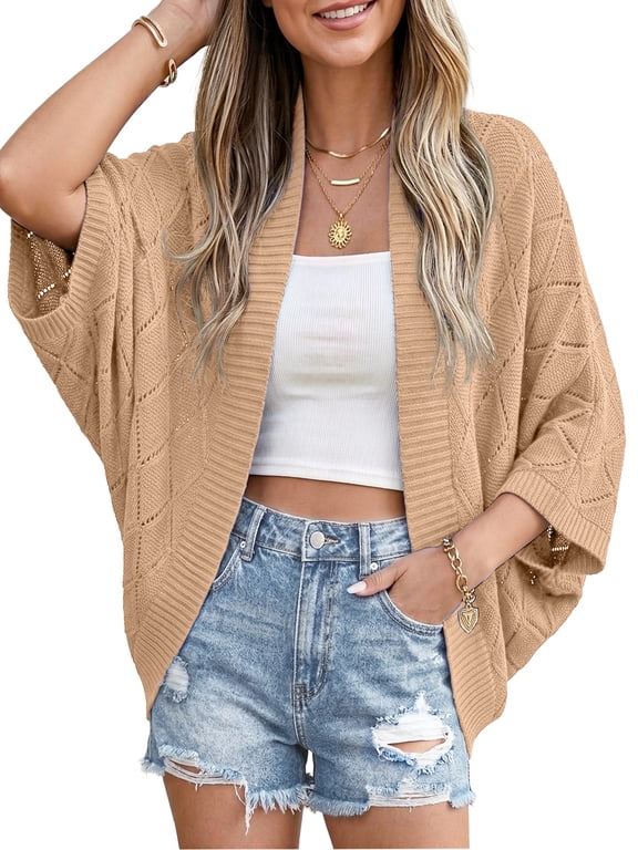 Women's Summer Cardigan Crochet Cardigan Batwing Sleeve Shrug