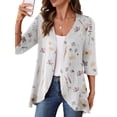 thumbnail image 1 of Anygrew Casual Lightweight Cardigans For Women Out Open Front Jackets 3/4 Sleeves, 1 of 5