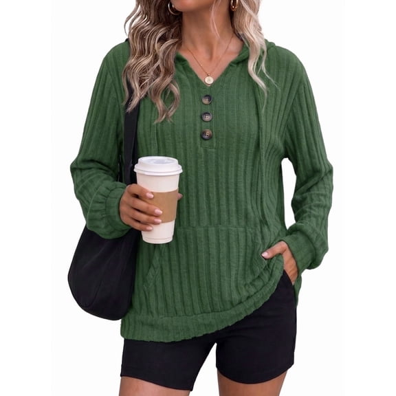 Anygrew Hoodies for Women Lightweight Long Sleeve Shirts Sweatshirt with Kangaroo Pocket Pullover Sweaters Fall Tops