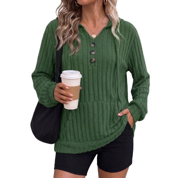 Anygrew Hoodies for Women Lightweight Long Sleeve Shirts Sweatshirt with Kangaroo Pocket Pullover Sweaters Fall Tops