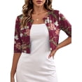 thumbnail image 1 of Anygrew Women's Lightweight Cardigan 3/4 Sleeves Open Front Cropped Cardigan Casual Shrugs, 1 of 7