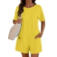 thumbnail image 1 of Anygrew Rompers for Women Casual Short Sleeve Oversized Athletic Workout Reversible Hot Shot Tee Romper Deep Pockets, 1 of 6