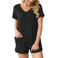 thumbnail image 1 of Anygrew Summer Pajama Sets For Womens Shorts Soft Pj Set 2 Piece Sleepwear With Pockets, 1 of 8