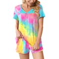 thumbnail image 1 of Anygrew Summer Pajama Sets For Womens Shorts Soft Pj Set 2 Piece Sleepwear With Pockets, 1 of 8