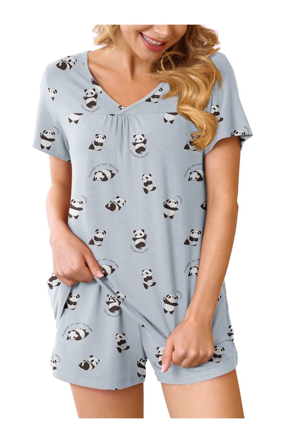Summer Pajama Sets For Womens Shorts Soft Pj Set 114 Piece Sleepwear With Pockets