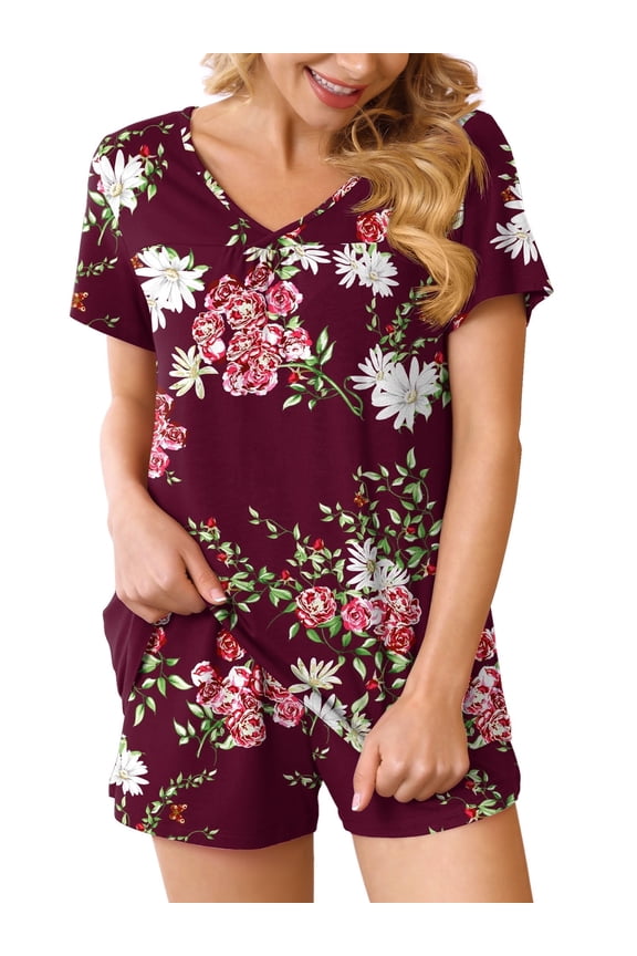 Summer Pajama Sets For Womens Shorts Soft Pj Set 82 Piece Sleepwear With Pockets
