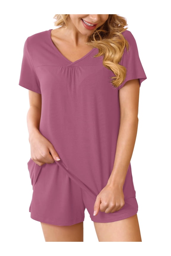 Summer Pajama Sets For Womens Shorts Soft Pj Set 150 Piece Sleepwear With Pockets