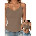 thumbnail image 1 of Anygrew Tank Top for Women with Built in Bra Lace Adjustable Spaghetti Strap Camisoles Ribbed Slim Basic Tops, 1 of 5