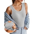 thumbnail image 1 of Anygrew Women's Tank Top with Built in Bra Ribbed Camisole Summer Scoop Neck Basic Cami Tanks Undershirt Black-White-Gray-Coffee, 1 of 8