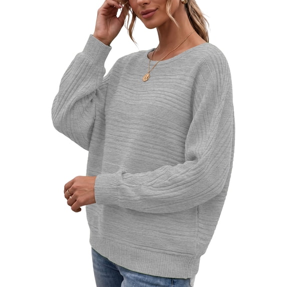 Anygrew Long Sleeve Shirts for Women Lightweight Pullover Sweaters Crew Neck Tops for Women
