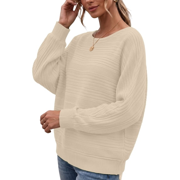 Anygrew Long Sleeve Shirts for Women Lightweight Pullover Sweaters Crew Neck Tops for Women
