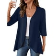 thumbnail image 1 of Anygrew Casual Lightweight Cardigans For Women Out Open Front Jackets 3/4 Sleeves, 1 of 7
