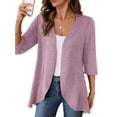 thumbnail image 1 of Anygrew Casual Lightweight Cardigans For Women Out Open Front Jackets 3/4 Sleeves, 1 of 7