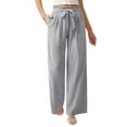 thumbnail image 1 of Anygrew Women Casual Wide Leg Pants High Waisted Business Work Casual Pants Loose Flowy Beach Palazzo Pants, 1 of 5