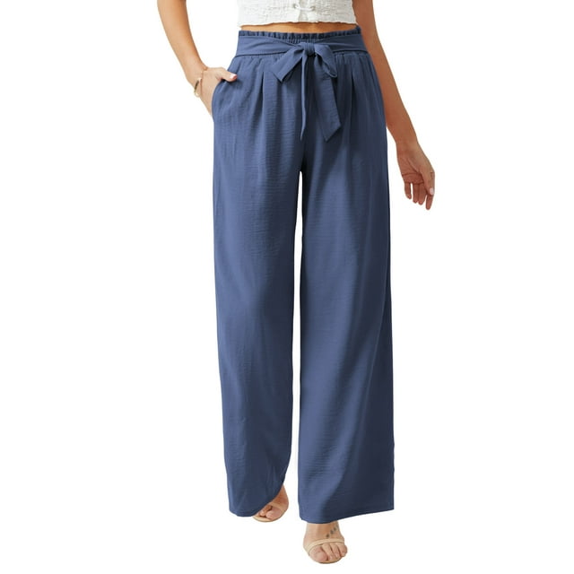 Anygrew Women's HighWaisted Wide Leg Casual Pants for Business and
