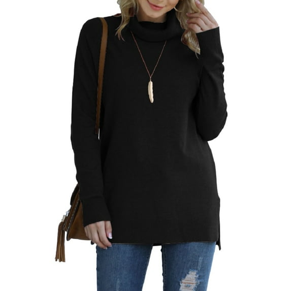 Anygrew Women Pullover Sweater Long Sleeve Casual Sweaters for Women Turtleneck Knit Jumper