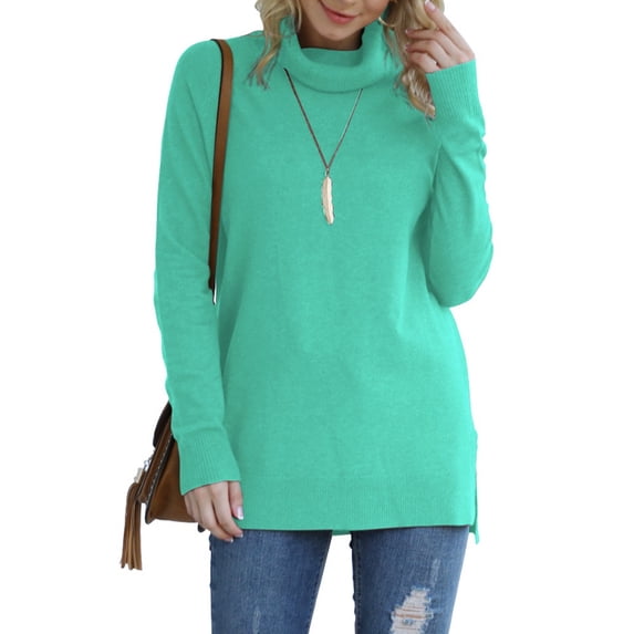 Anygrew Women Pullover Sweater Long Sleeve Casual Sweaters for Women Turtleneck Knit Jumper