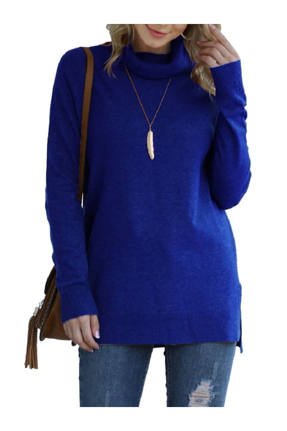 Women Pullover Sweater Long Sleeve Casual Sweaters for Women Turtleneck Knit Jumper