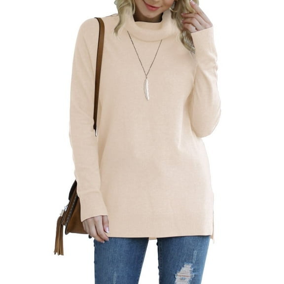 Anygrew Women Pullover Sweater Long Sleeve Casual Sweaters for Women Turtleneck Knit Jumper